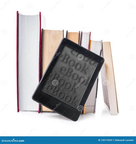 Electronic and paper books stock image. Image of isolated - 135719295