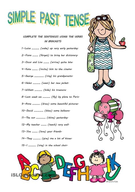 Simple Past Tense Activity Sheets