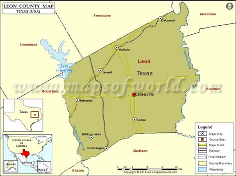 Leon County Map | Map of Leon County, Texas