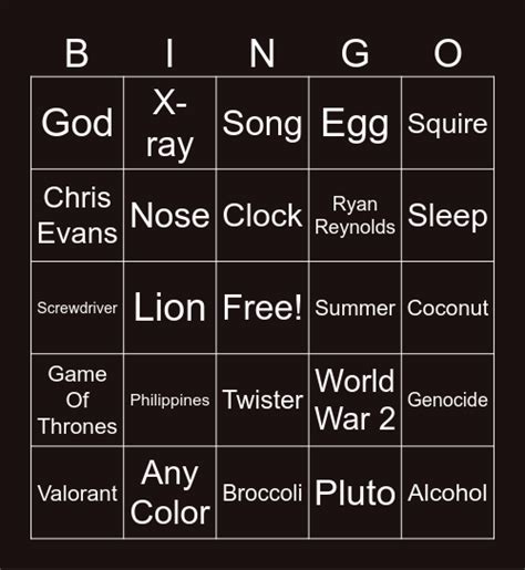 Infinite Craft Bingo Card