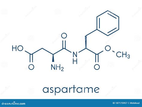 Aspartame Artificial Sweetener Molecule Sugar Substitute. Skeletal Formula. Stock Vector ...