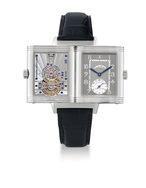 JAEGER-LECOULTRE, REVERSO TOURBILLON , FINE AND RARE PLATINUM MANUALLY ...