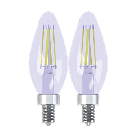 GE Lighting Reveal HD+ 60W Replacement LED Chandelier Light Bulbs, 2 ...