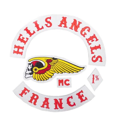 Original 16.6" Huge Hells Angels France Embroidered Iron On Patch Badge ...