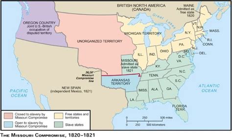 (1820-1821) The Missouri Compromise, created from the original ...