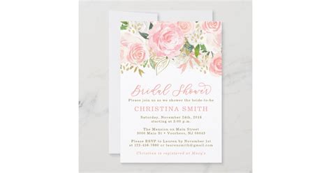 Pink and Gold Bridal Shower Invitations | Zazzle