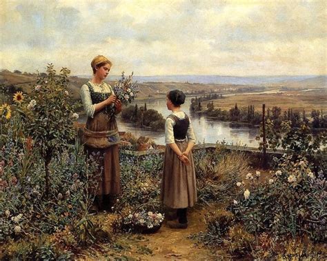 Daniel Ridgway Knight Knight Picking Flowers Painting | Best Paintings For Sale