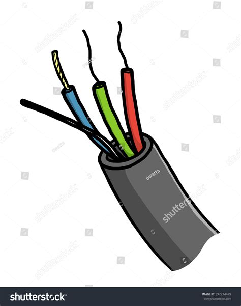 Electric Cable Wire Cartoon Vector Illustration: เวกเตอร์สต็อก (ปลอดค่า ...