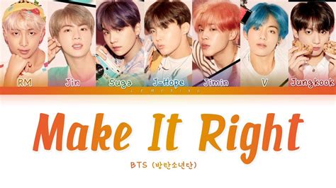 BTS - Make It Right (방탄소년단 - Make It Right) [Color Coded Lyrics/Han/Rom/Eng/가사] Chords - Chordify