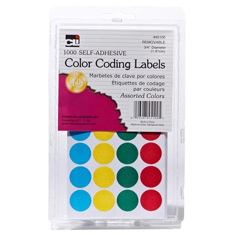 Color Coding Labels, Assorted - CHL45100 | Charles Leonard | Organization