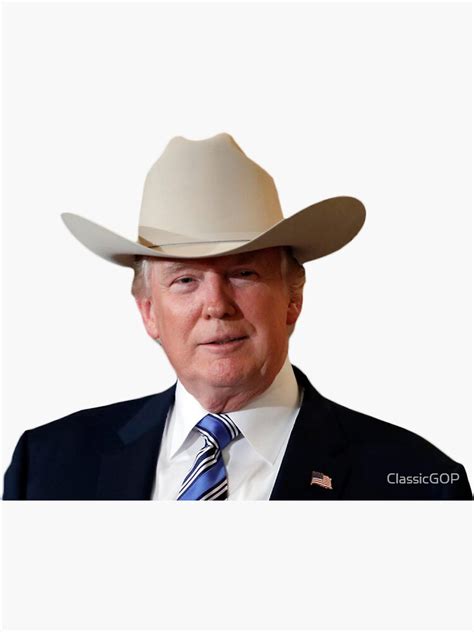 "President Trump in Cowboy Hat" Sticker for Sale by ClassicGOP | Redbubble