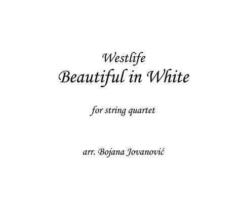 Beautiful in white Sheet music - Westlife - Shane Filan - for String ...