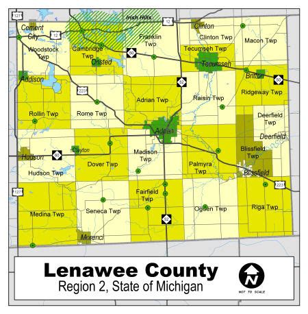 Map Of Lenawee County | Cities And Towns Map