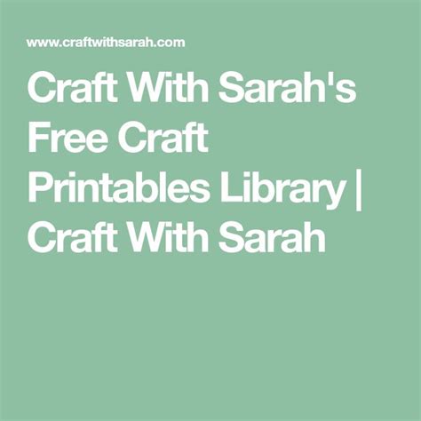 Craft With Sarah's Free Craft Printables Library | Craft With Sarah ...