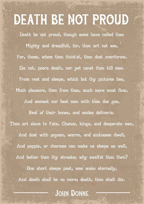 John Donne Death be not proud poem art print - Etsy 日本