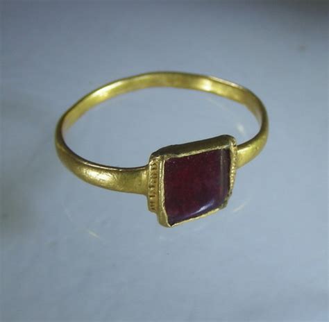 Medieval Gold Ring with Garnet