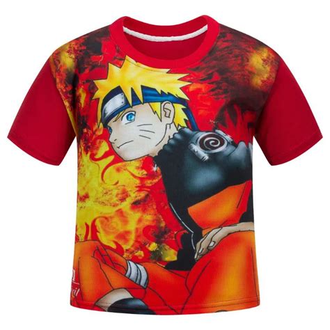 New Summer Naruto Anime Cartoon Printed Kids Cotton Short Sleeved T ...