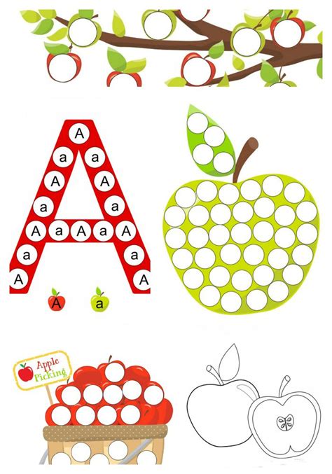 Preschool Do a Dot Printables: A is for Apple