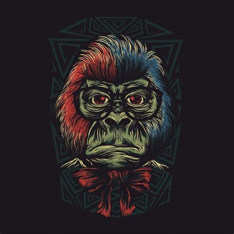 Premium Vector | Nerd monkey