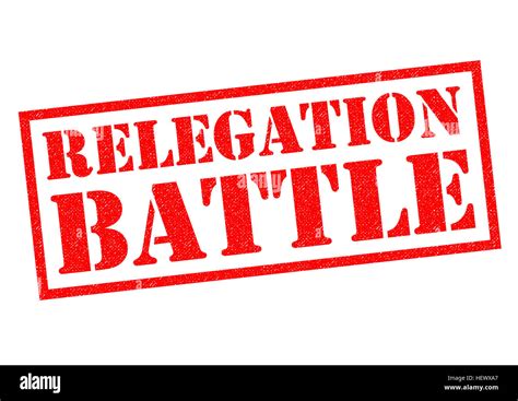 RELEGATION BATTLE red Rubber Stamp over a white background Stock Photo ...