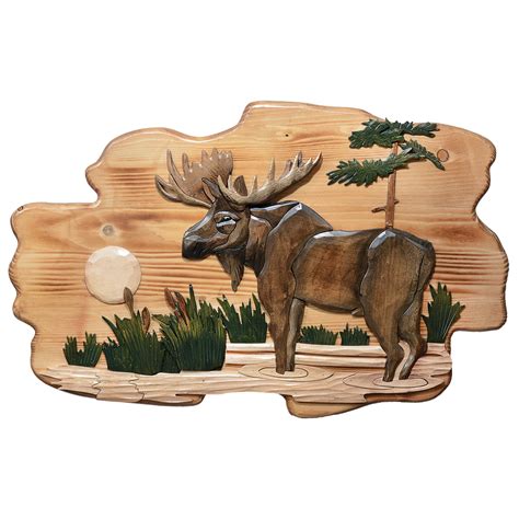 Recycled Wood Deer Head Wall Hanging | Black Forest Decor