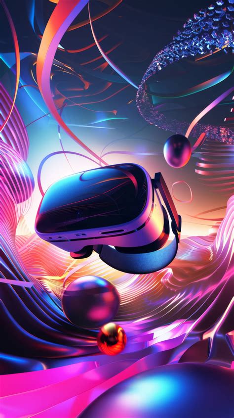 abstract VR headset wallpaper, colorful VR concept art, futuristic virtual reality design ...