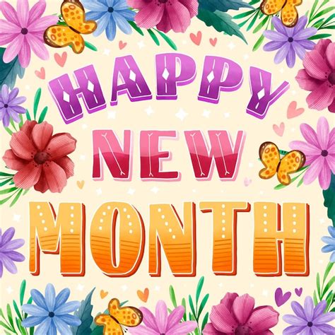 Free Vector | Happy new month greeting with watercolor elements