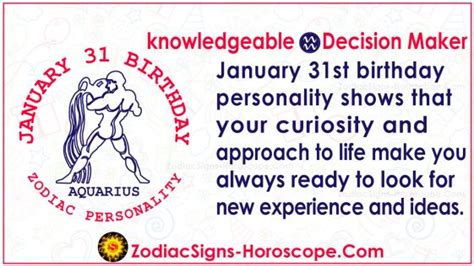 January 31 Zodiac (Aquarius) Horoscope Birthday Personality and Lucky ...