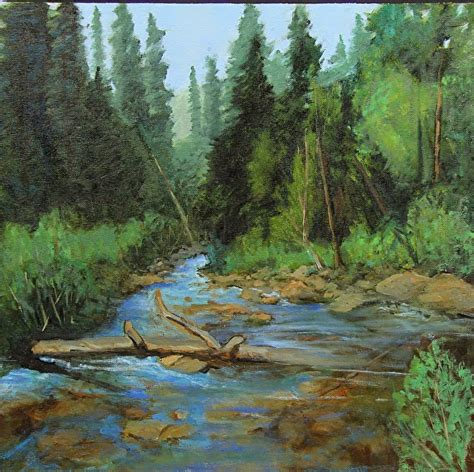 Mountain Stream Painting at PaintingValley.com | Explore collection of ...