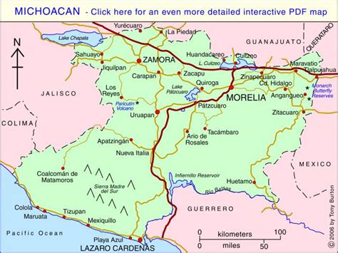 Interactive Map of Michoacan, Mexico - MexConnect