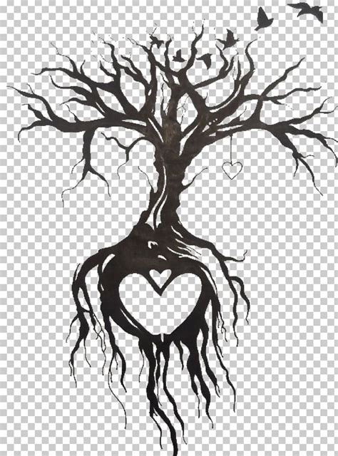 Tattoo Drawing Tree Sketch PNG, Clipart, Art, Artwork, Black And White ...