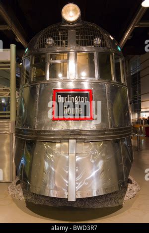 The Pioneer Zephyr (Silver Streak) train locomotive on display at the ...