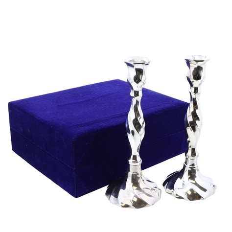 Polished Aluminum Shabbat Candle Holder – Pirsum Judaica