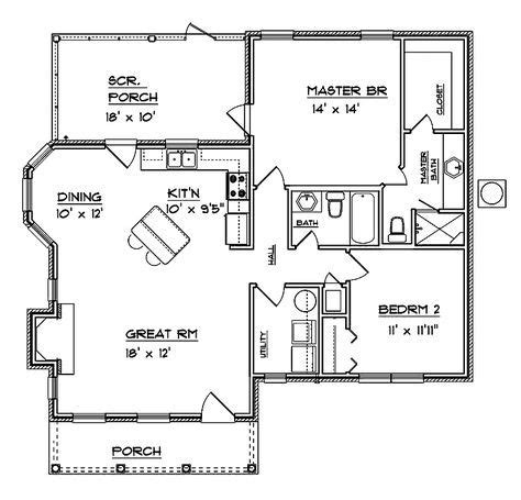 2 Bedroom Slab House Plans