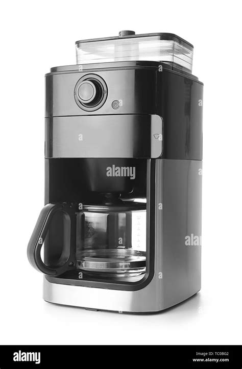 Modern coffee machine on white background Stock Photo - Alamy