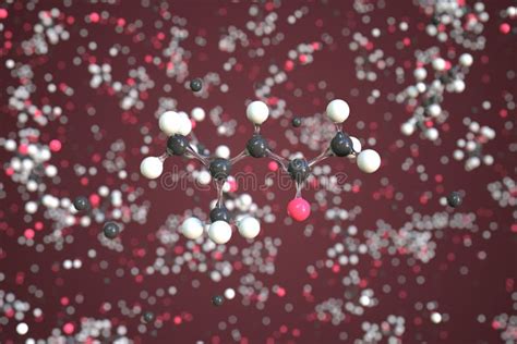 Mesityl Oxide Molecule, Conceptual Molecular Model. Chemical 3d Rendering Stock Illustration ...