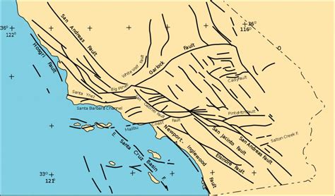 Southern California Faults - Wikipedia - California Fault Lines Map ...