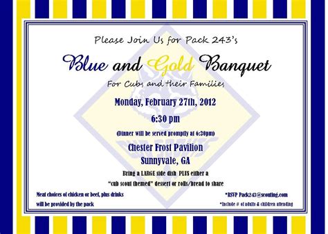 Cub scout blue and gold centerpieces, Blue gold invitations, Cub scouts