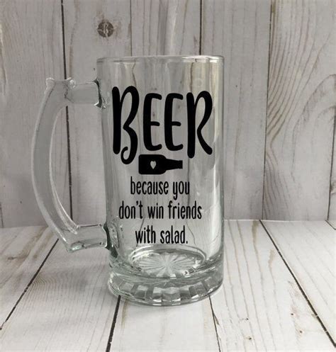 Beer Mug Funny Beer Mug Novelty Beer Glass Custom Sayings or Text Gifts ...