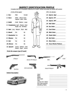 ROBBERY SUSPECT IDENTIFICATION PROFILE - Pmpv - Fill and Sign Printable Template Online