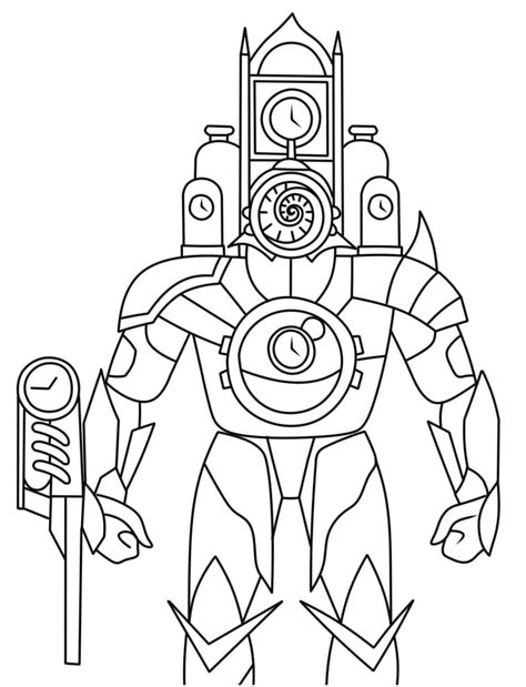 Skibidi Toilet Titan Clock Man coloring page - Download, Print or Color Online for Free