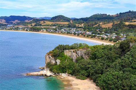 View of Cooks Beach on the Coromandel Peninsula, New Zealand, from ...