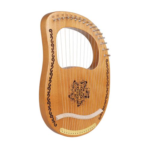 16 Strings Mahogany Harp Wooden Stringed Instrument With Tuning Wrench ...