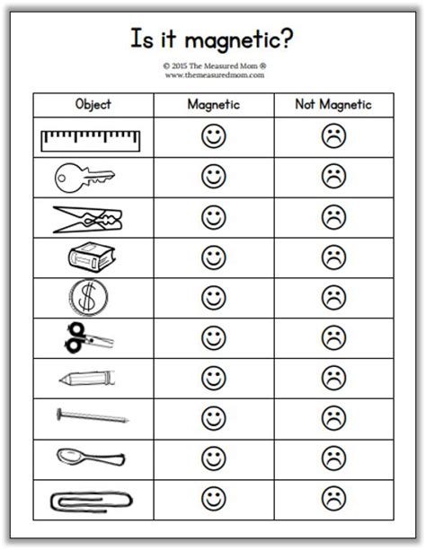 Magnet worksheet for kids | Science kindergarten worksheets, Kindergarten science, Preschool science