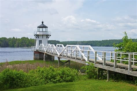 Doubling Point Lighthouse, Maine -01 Stock Image - Image of grass ...