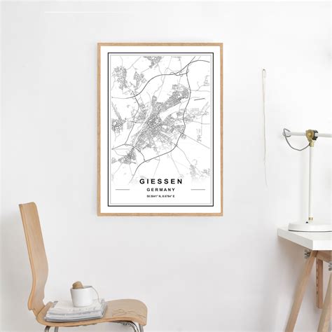 GIESSEN MAP PRINT, High Res Map, Map of Giessen, Giessen Germany Map, Giessen Printable Map ...