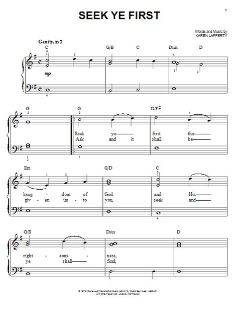 Seek Ye First | Sheet Music Direct