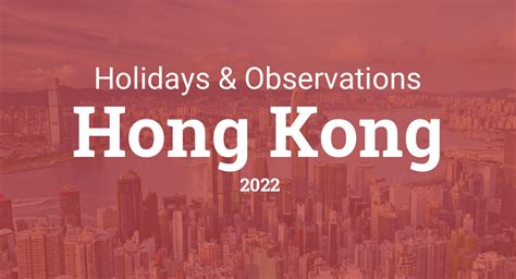 Holidays and observances in Hong Kong in 2022