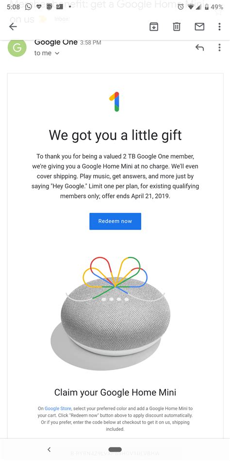 Free Google Home Mini for being a Google 1 Subscriber : r/google