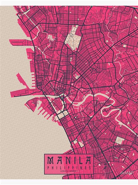 "Manila City Map of the Philippines - Blossom" Poster for Sale by deMAP | Redbubble